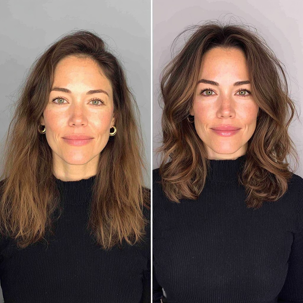 Mocha Babylights with Face‑Framing Feathered Layers