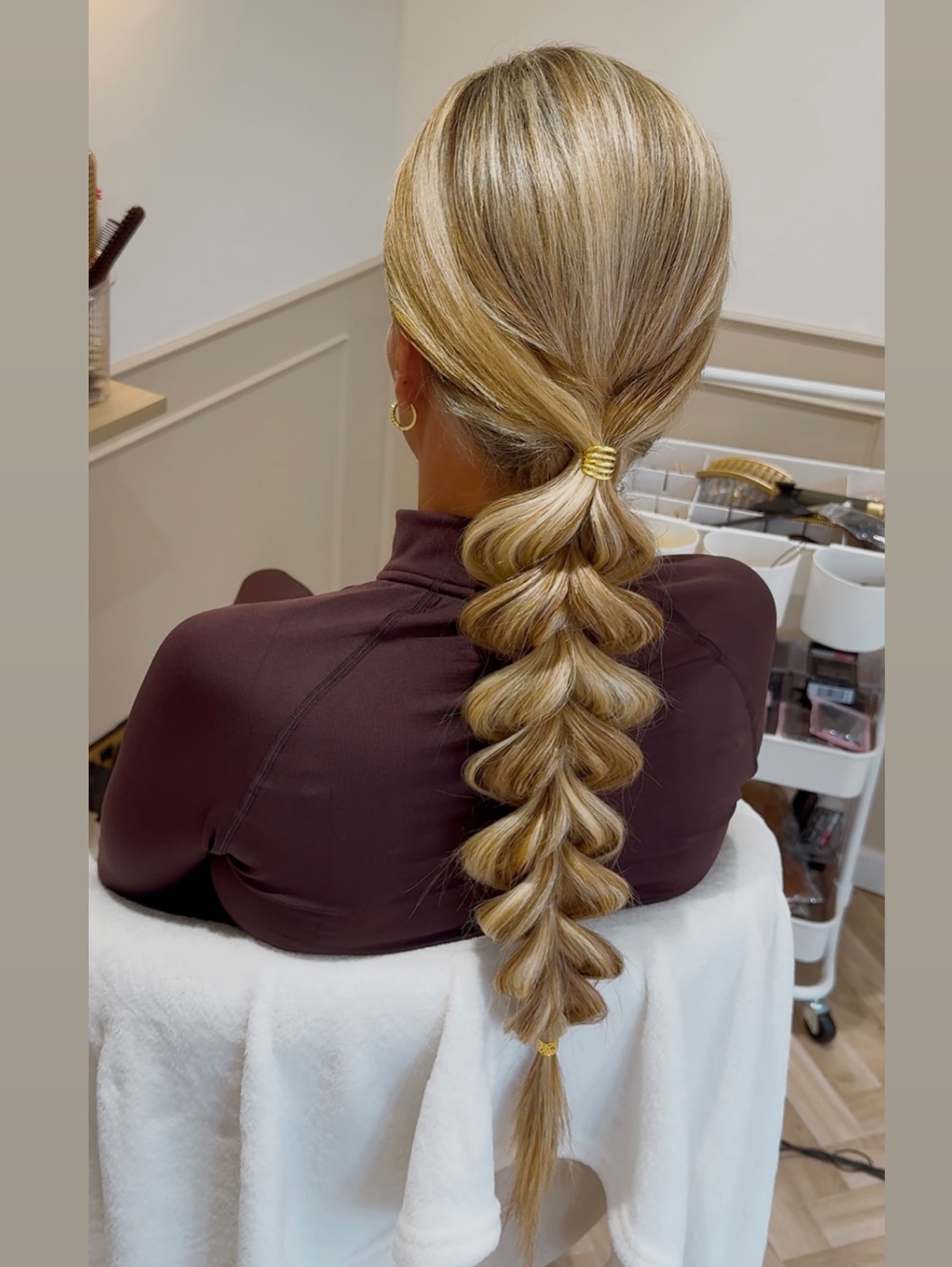 Polished Pulled-Through Bubble Braid with Sunlit Balayage