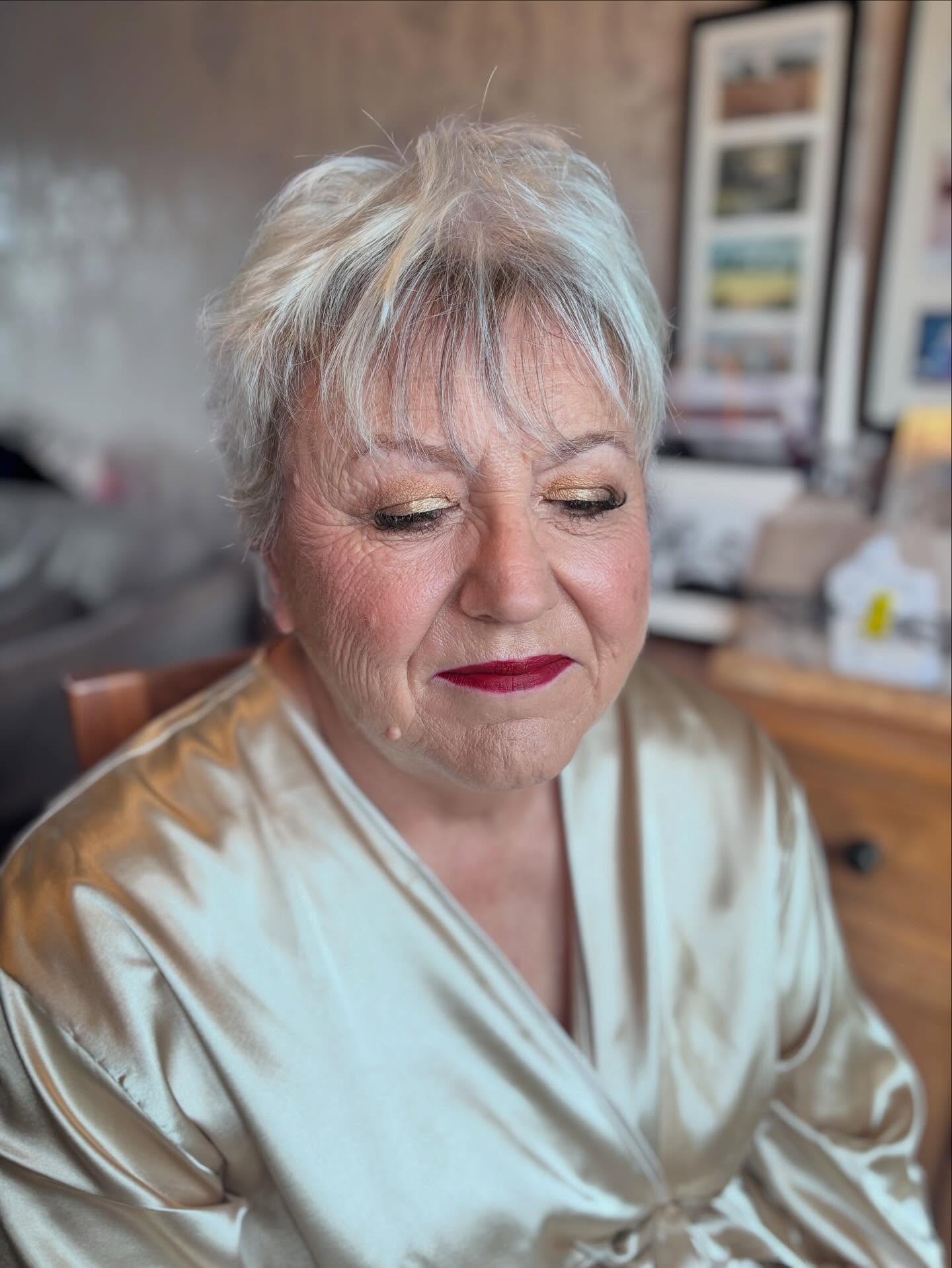 Short Silver Textured Pixie with Feathered Micro-Bangs