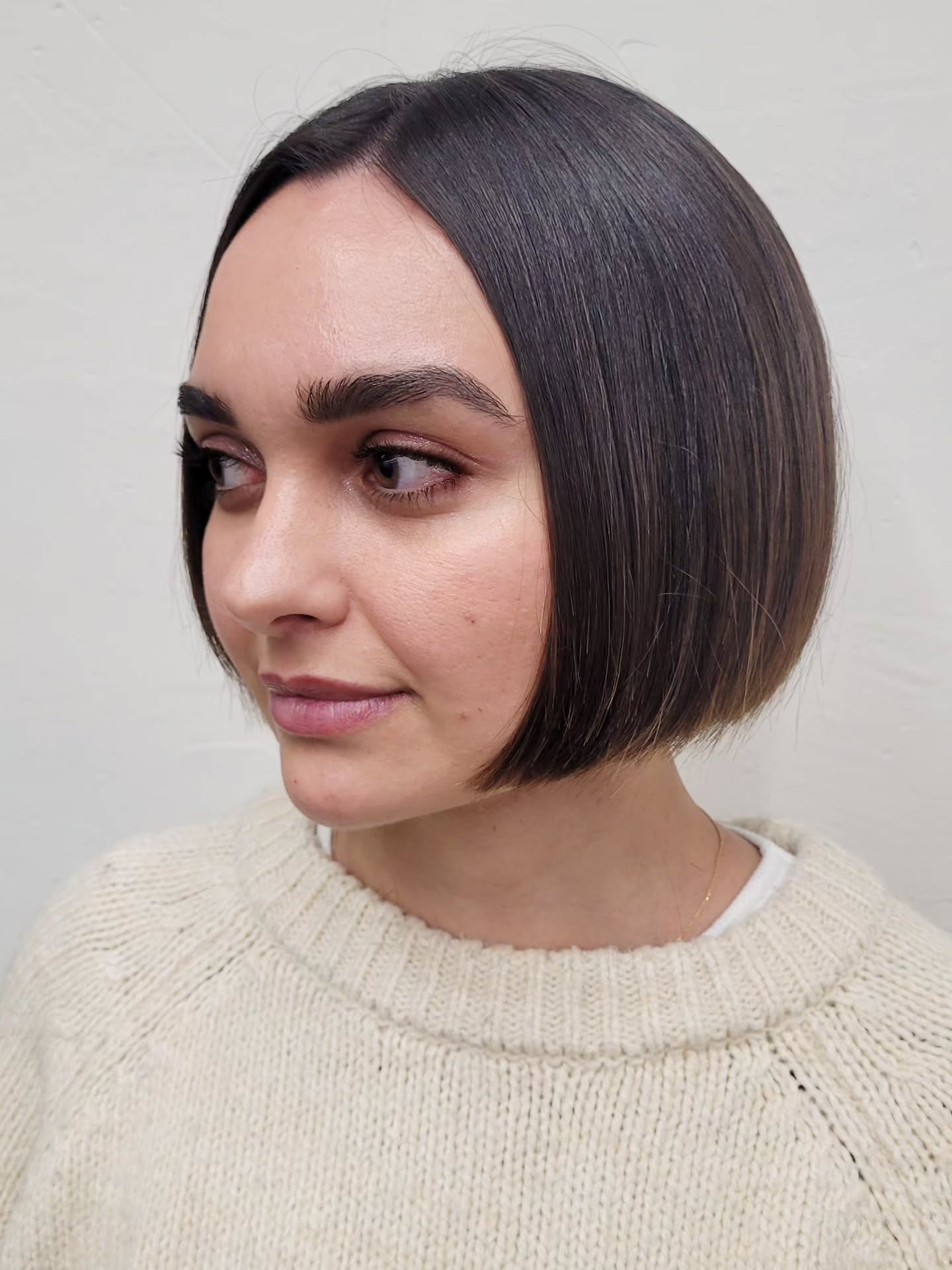 Sleek Chin-Length Blunt Bob with Soft Internal Graduation