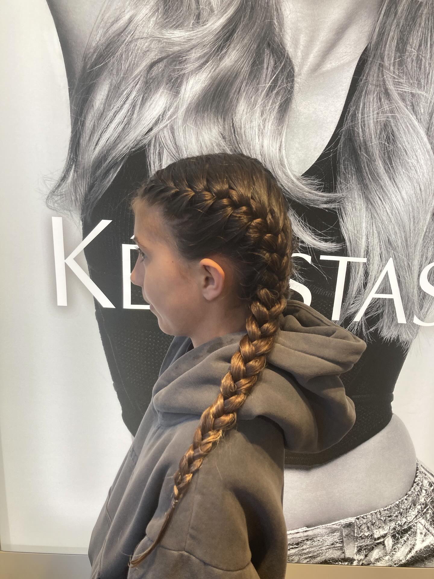 Sleek Dutch Side Braid with Pancaked Plait