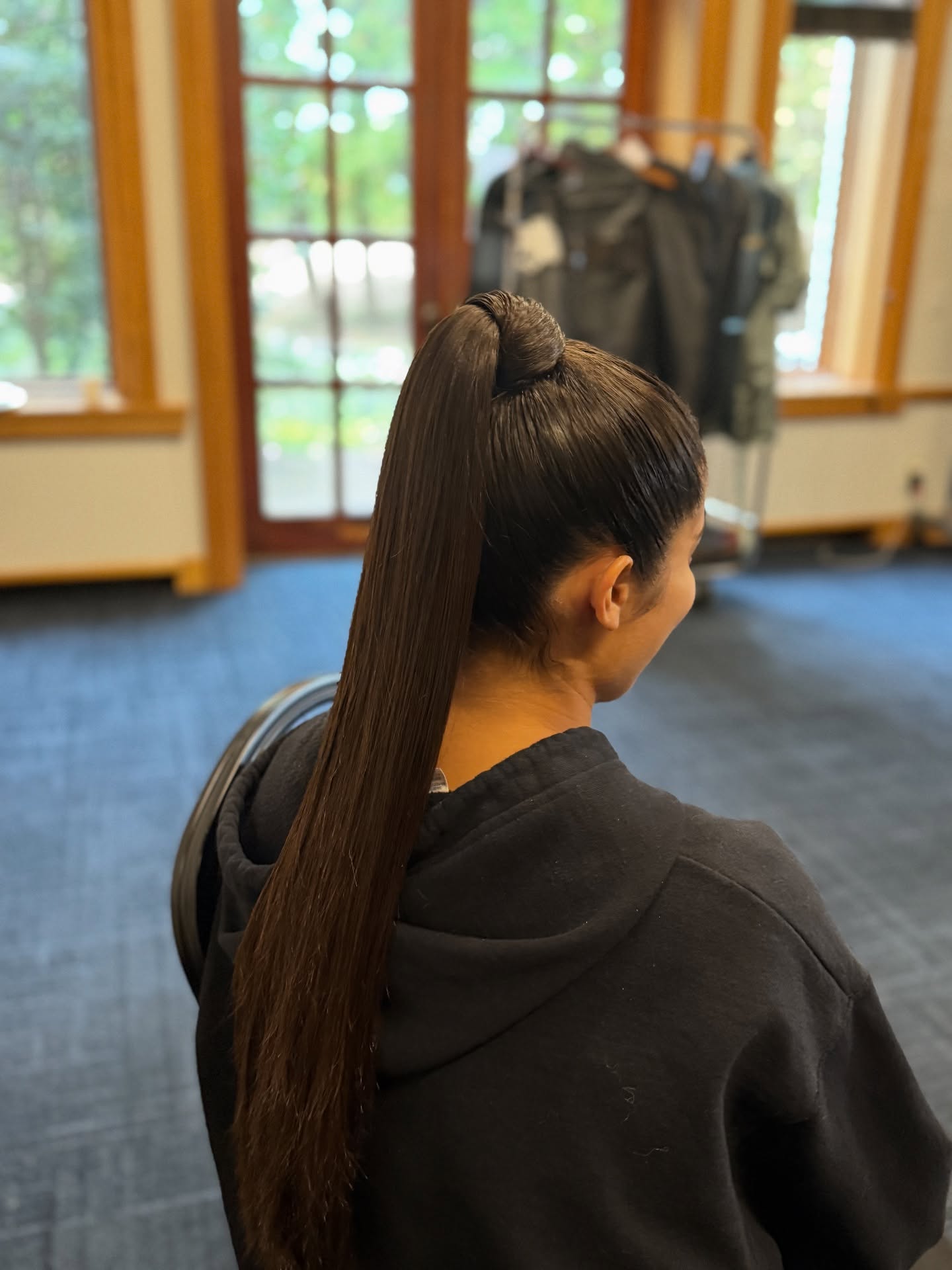 Sleek High Wrapped Ponytail with Concealed Hair-Wrap Knot
