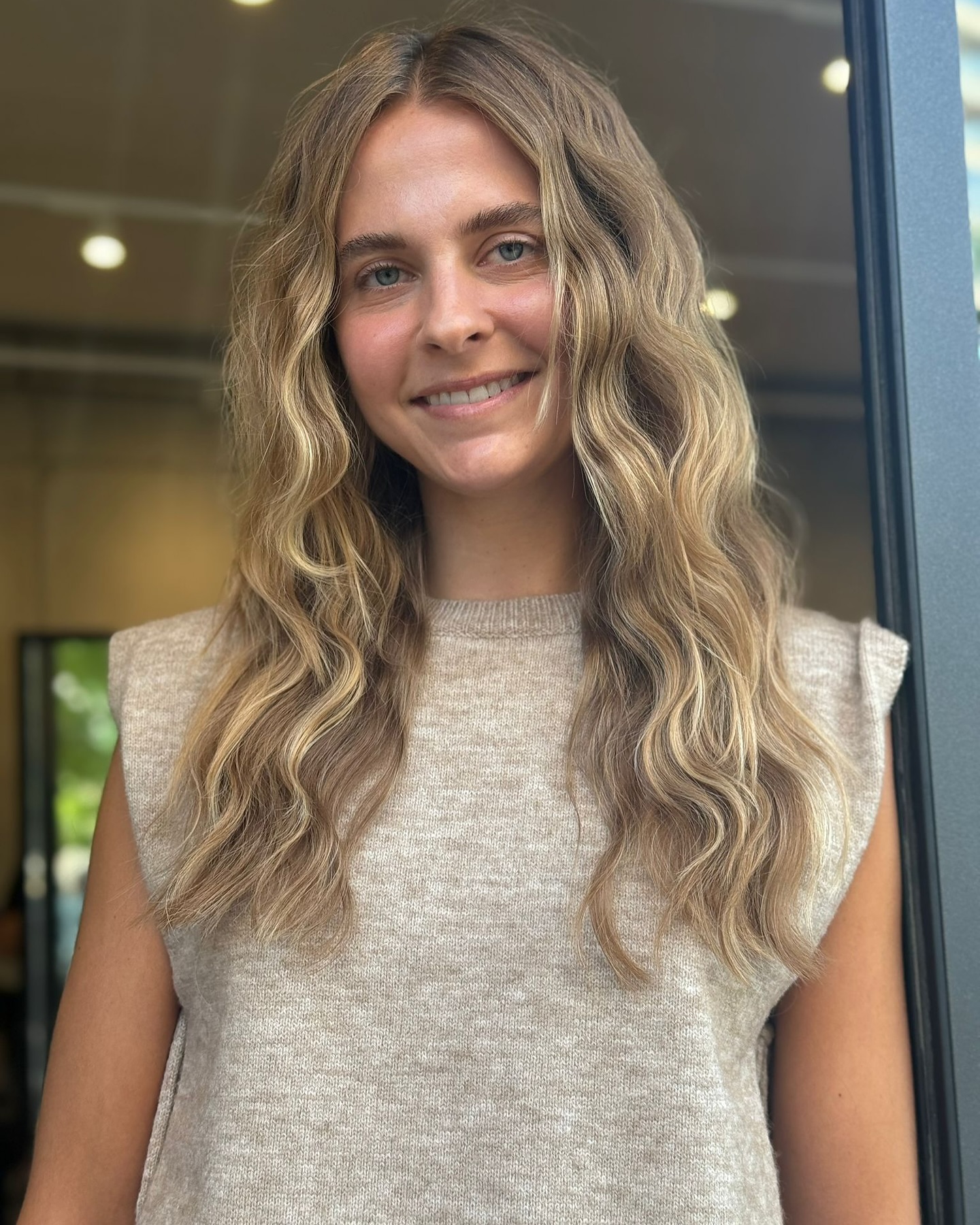 Soft Ash Balayage Long Layers with Face-Framing S-Waves