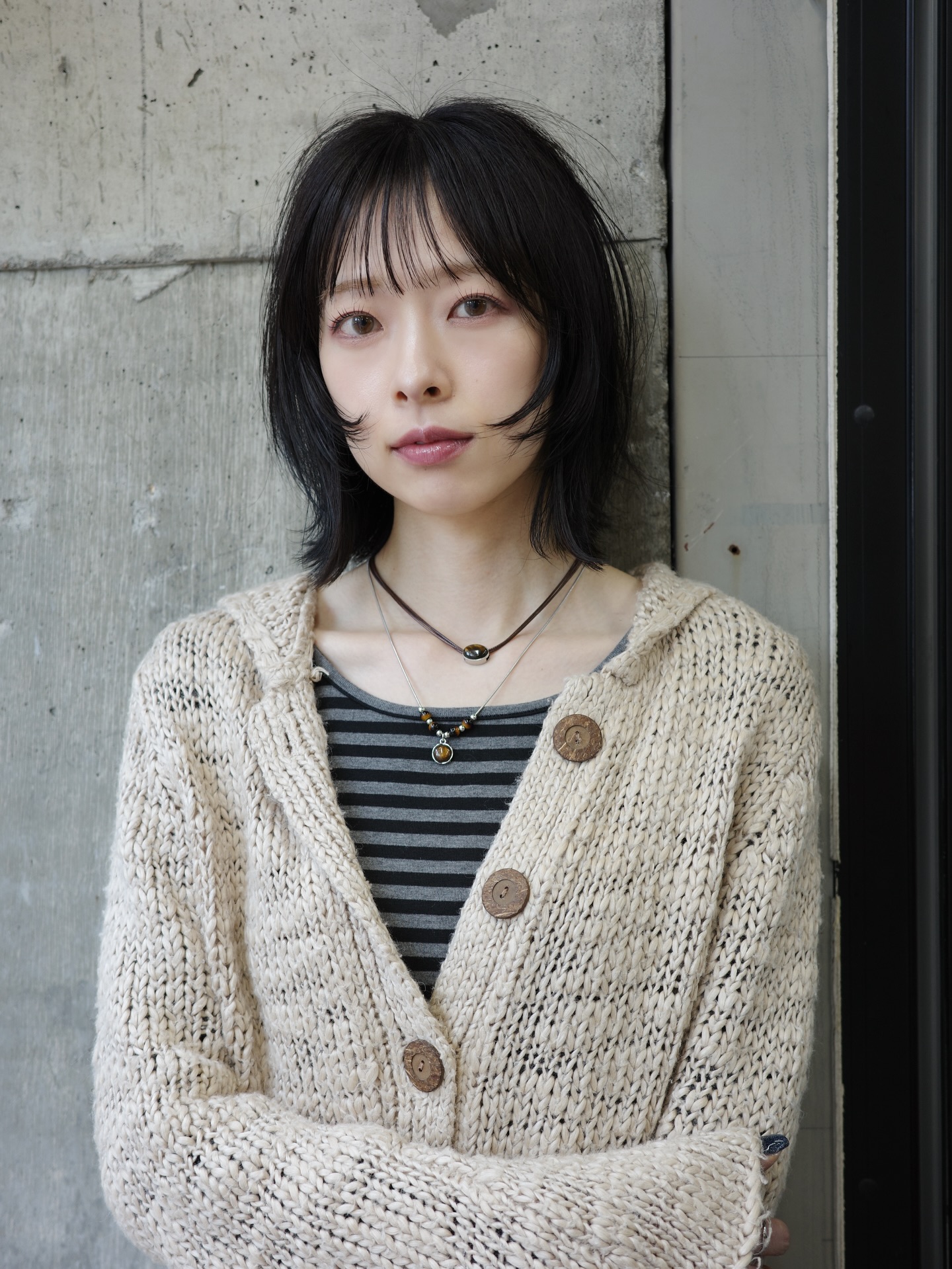 Soft Layered Collarbone Shag with Wispy Curtain Fringe