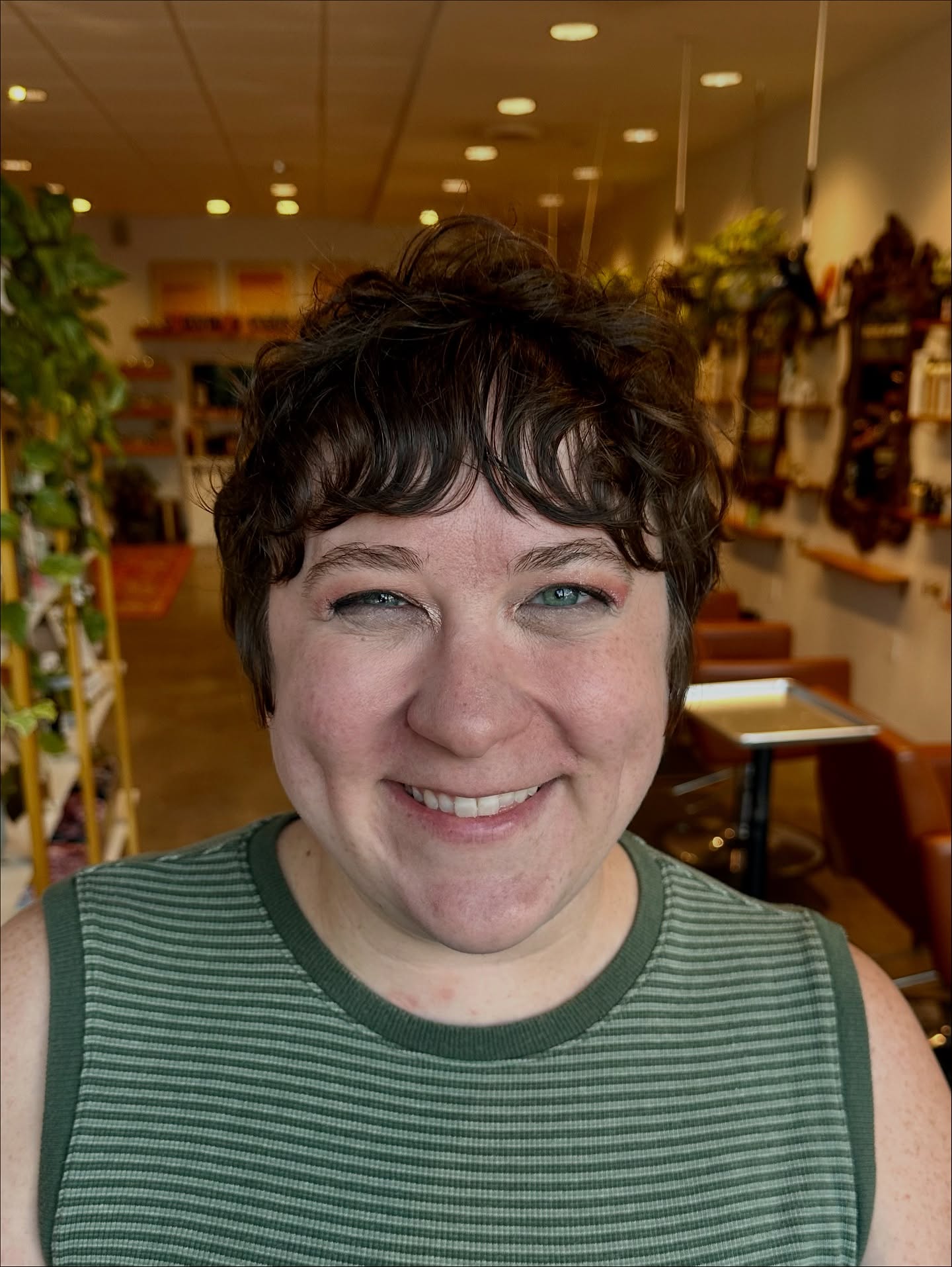 Soft Tousled Short Shag with Crescent Fringe