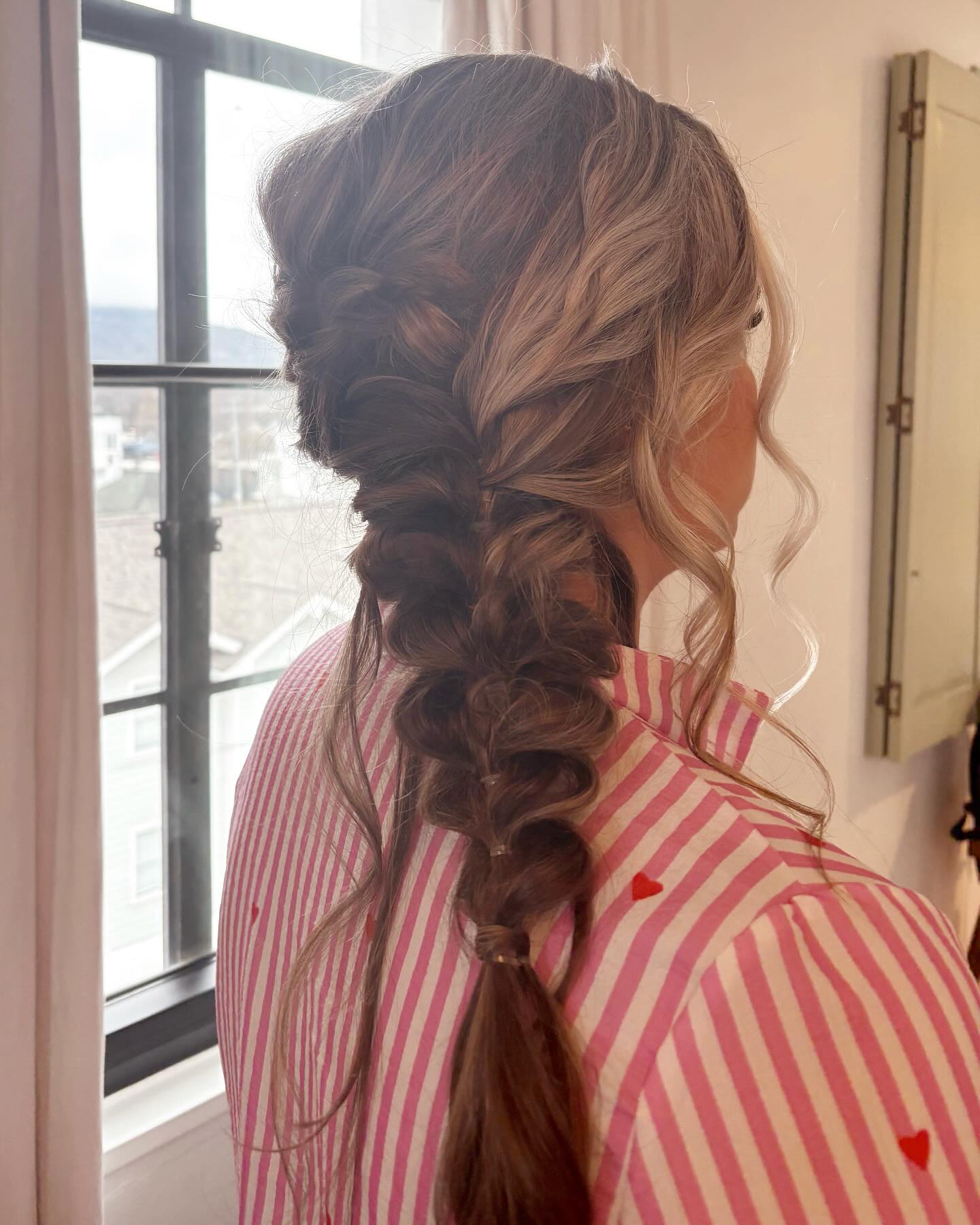Textured Pull-Through Braid Pony with Balayage Face-Framing