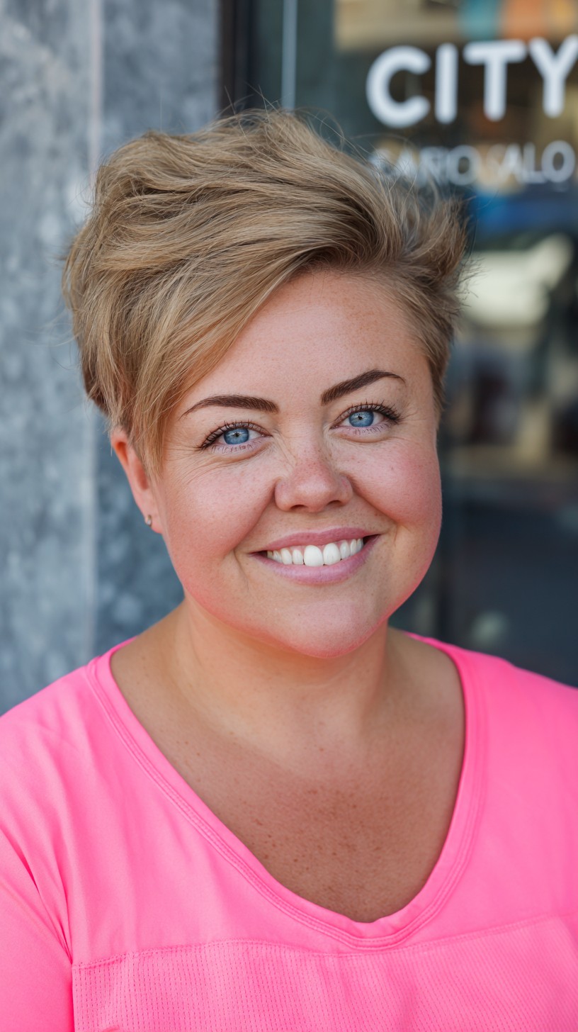 Textured Side-Swept Pixie with Crown Lift