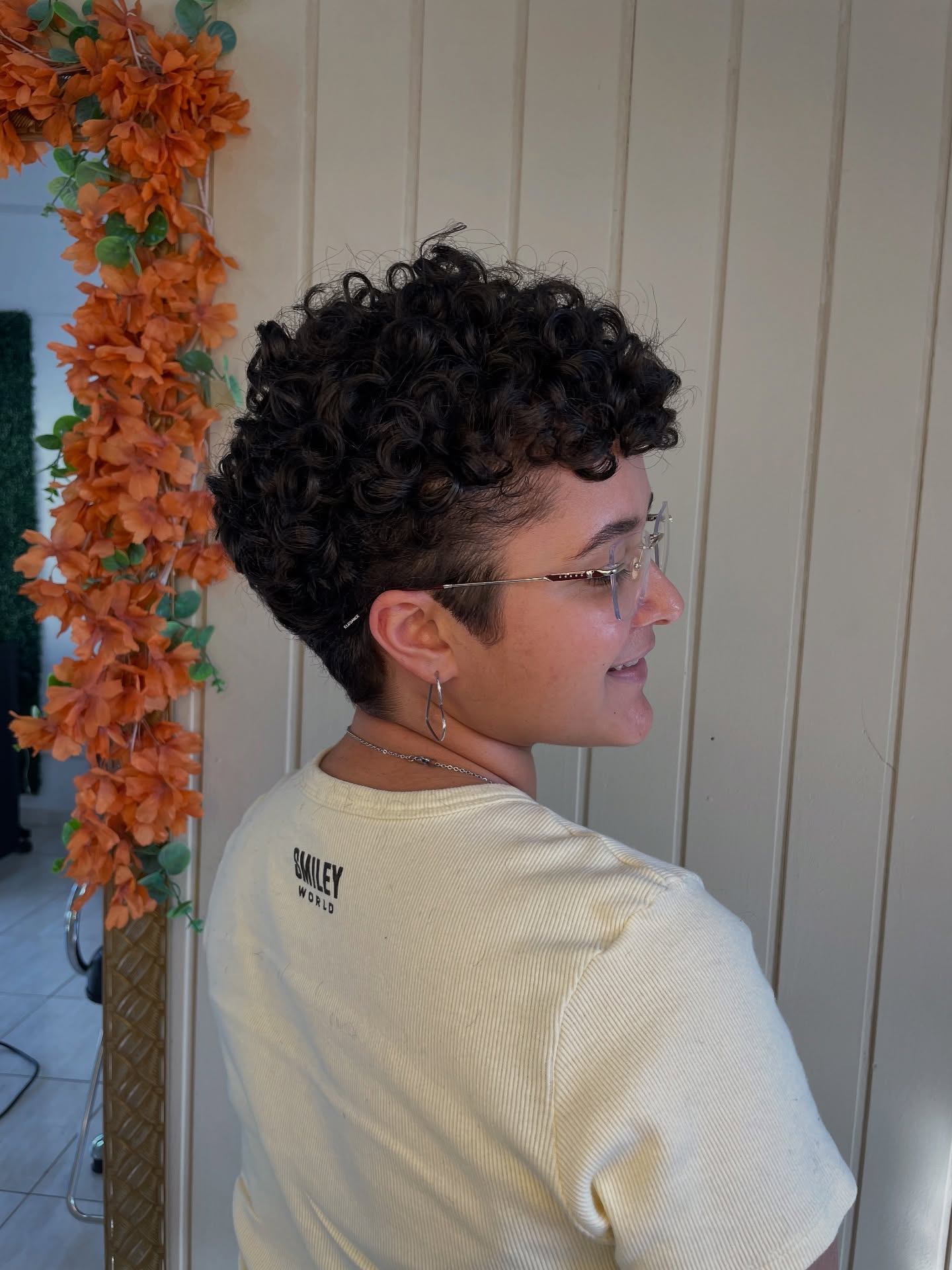 Tight-Curl Tapered Pixie with Defined Corkscrew Top