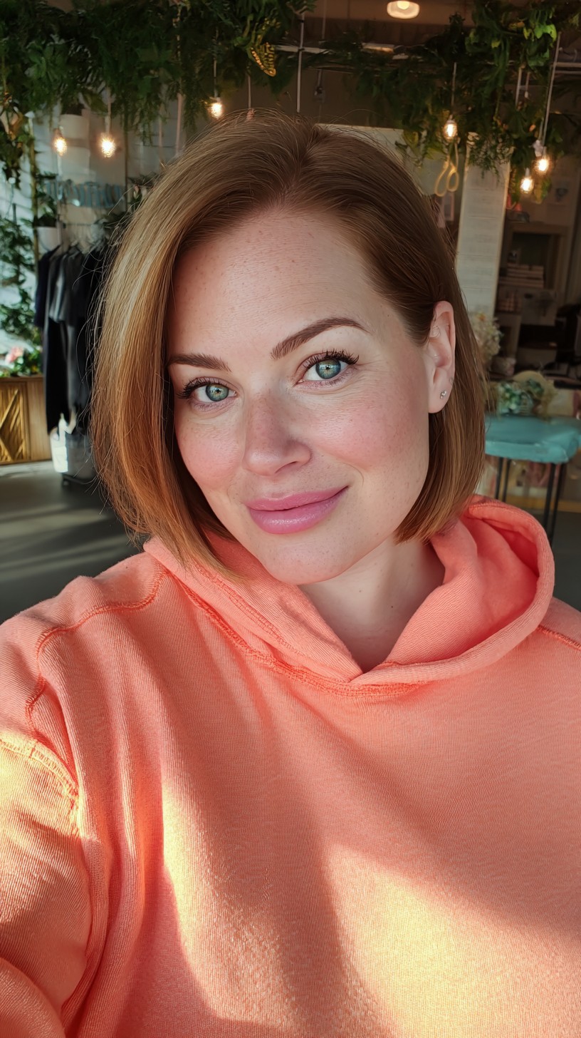 Warm Auburn Chin-Grazing A-Line Bob with Soft Interior Graduation