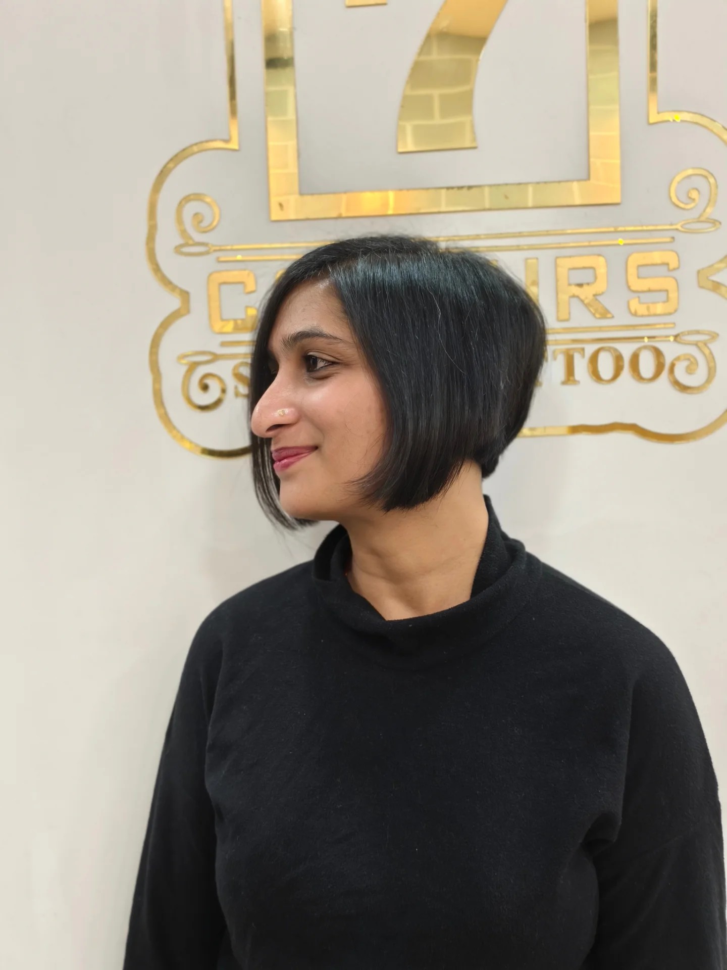 Angled Stacked Bob with Long Side Fringe