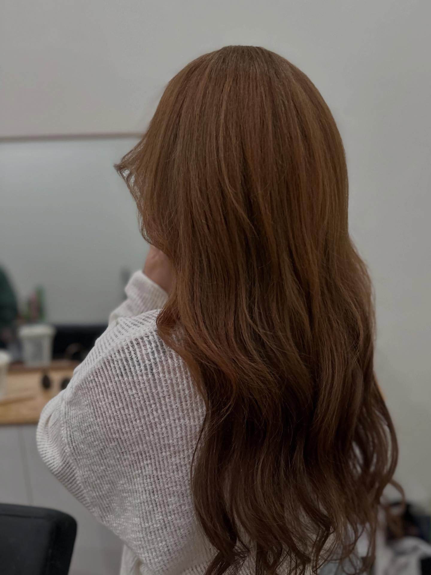 Chestnut Long Layers with Soft End Taper and Subtle Root Melt