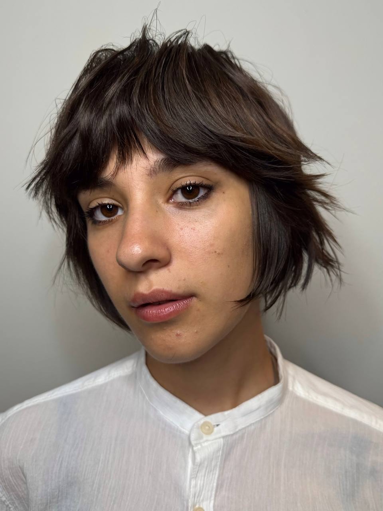 Chin-Length Razored Shag with Wispy Micro Fringe