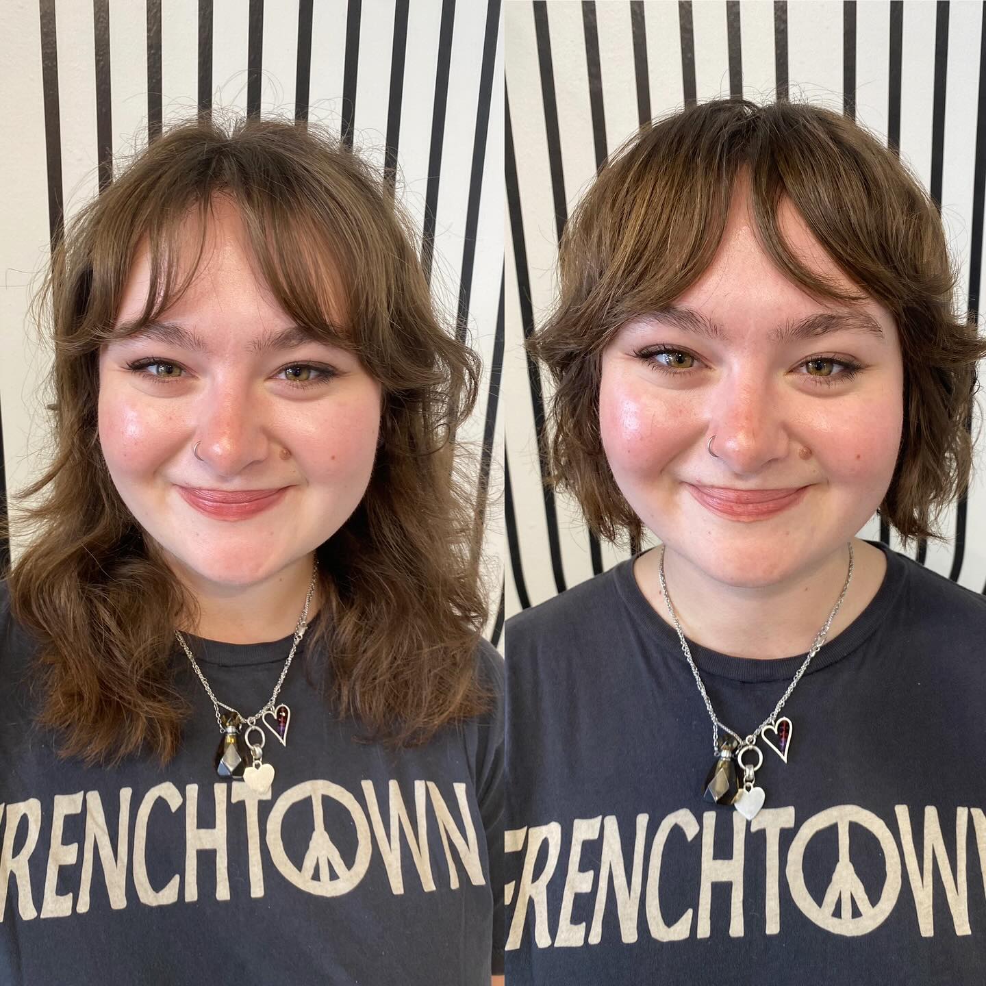 Chin-Length Textured Shag with Feathered Middle-Part Fringe
