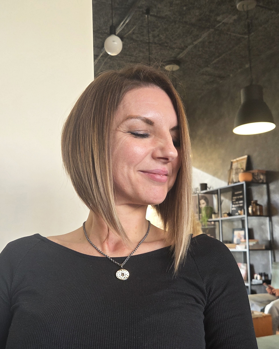 Classic Angled Chin-Grazing Bob with Subtle Balayage