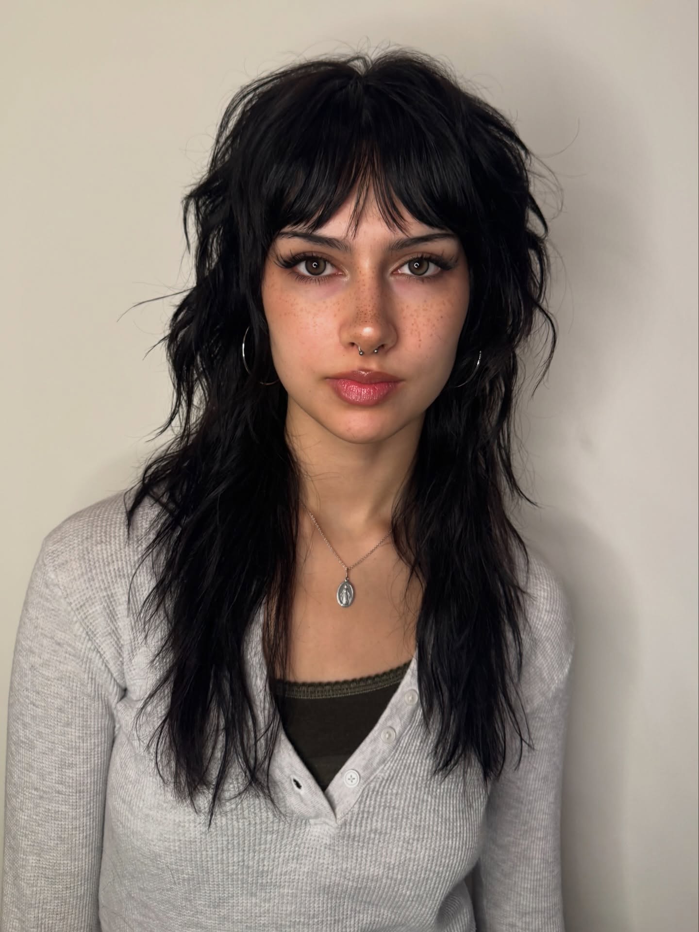 Modern Shag Mullet with Soft Choppy Fringe