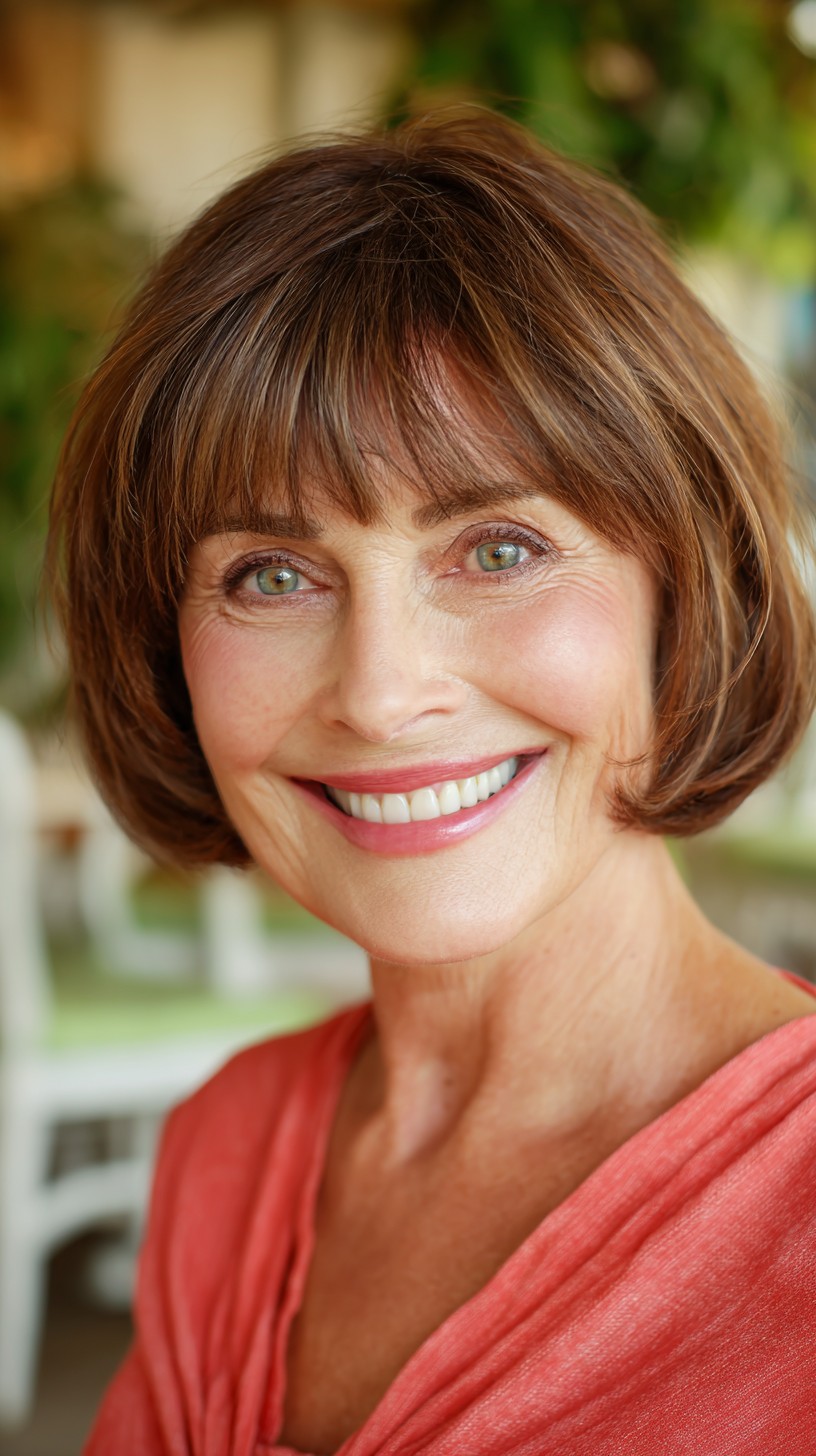 Rounded Chin-Length Bob with Wispy Micro-Bangs