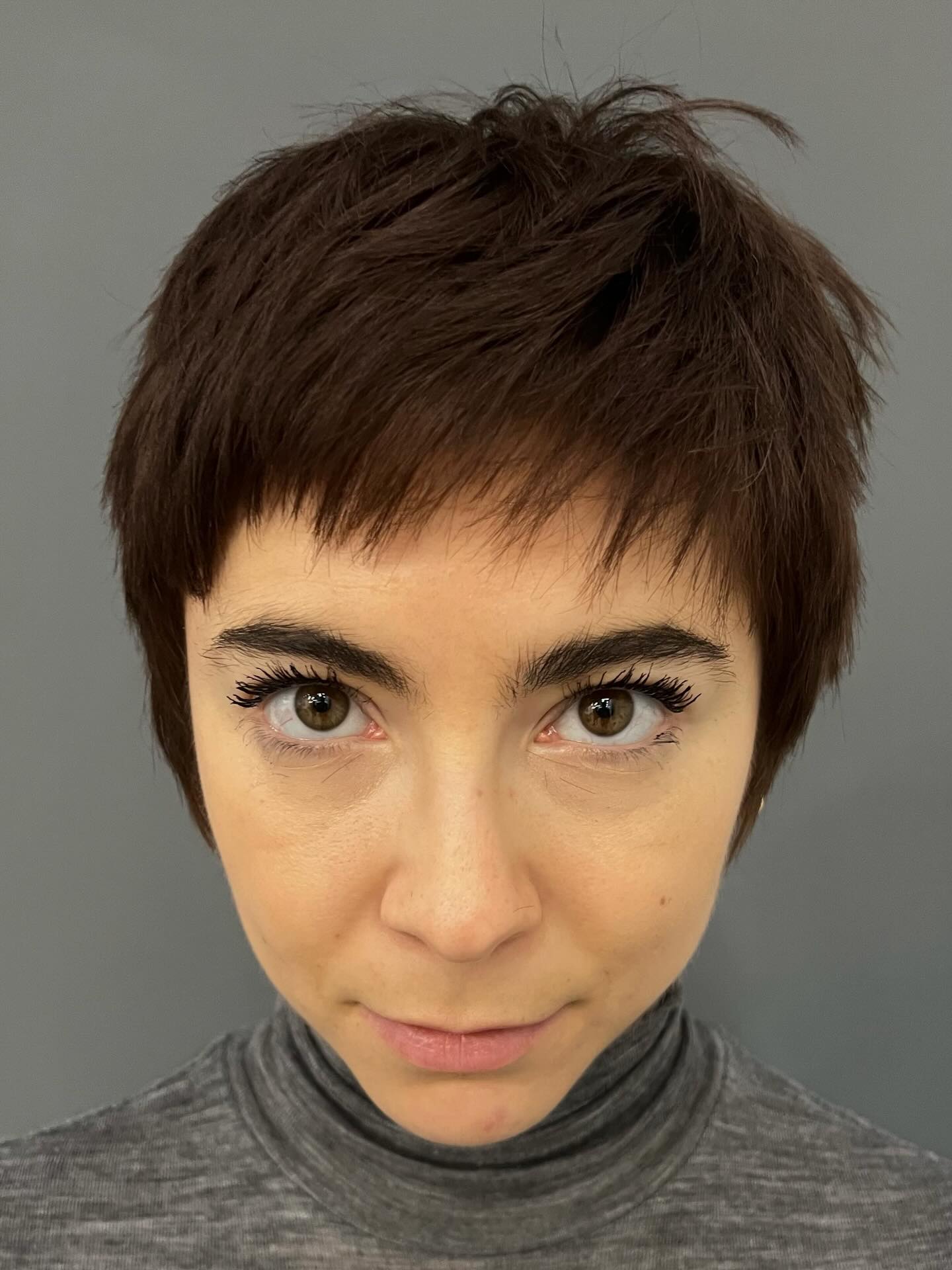 Short Choppy Pixie with Feathered Micro-Fringe