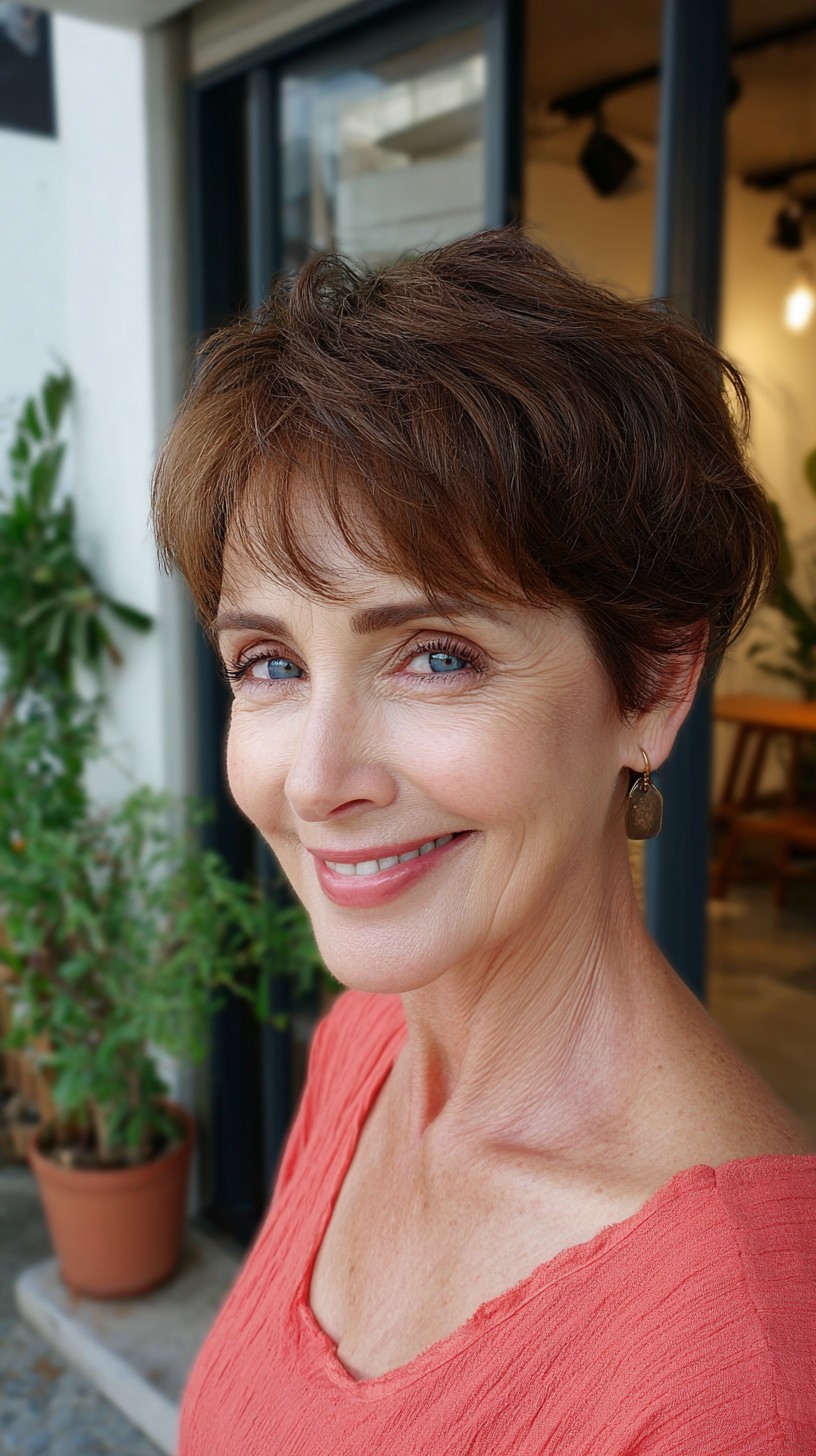 Short Lifted Pixie with Wispy Side Fringe