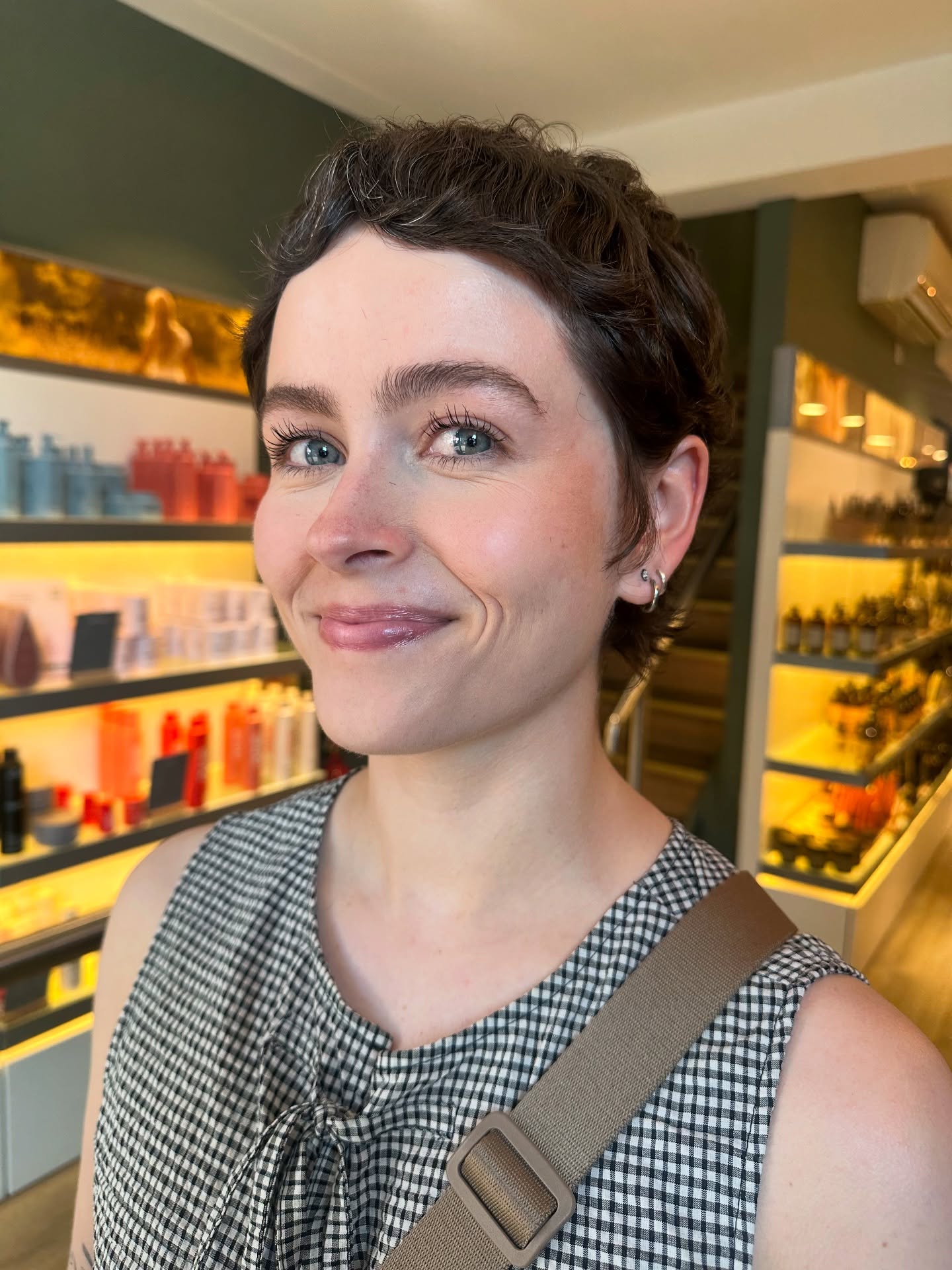 Short Textured Pixie with Fingerwave Top and Soft Face-Framing Sideburns