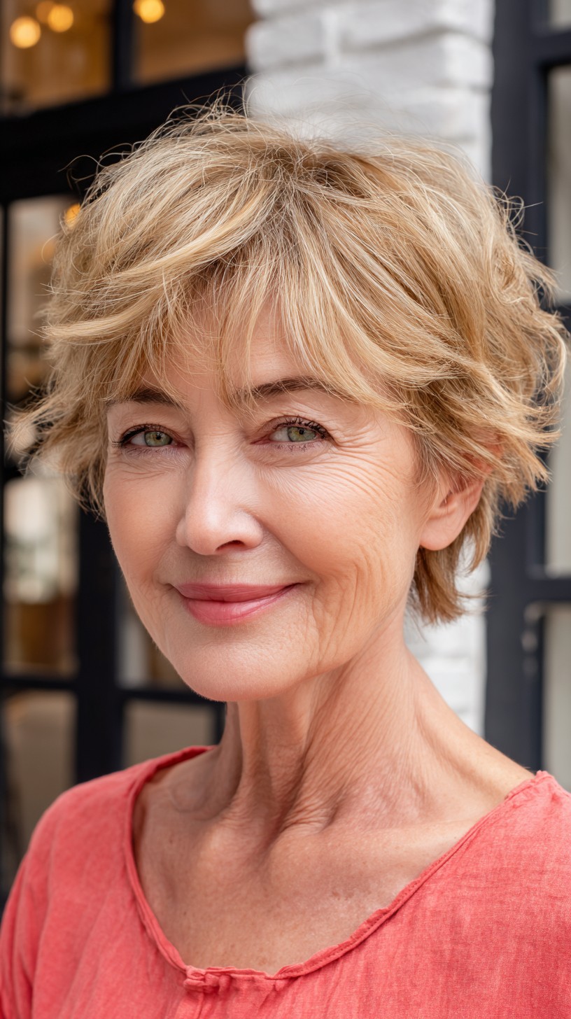 Short Textured Pixie-Shag with Feathered Fringe