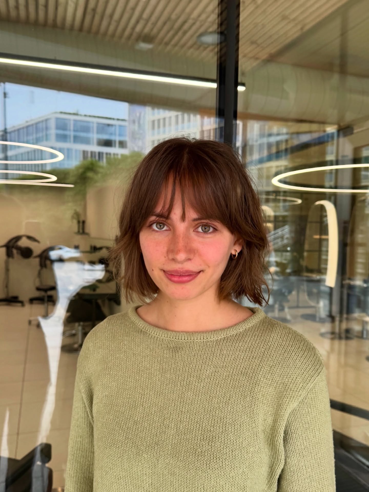 Textured Chin-Length Shag with Curtain Bangs