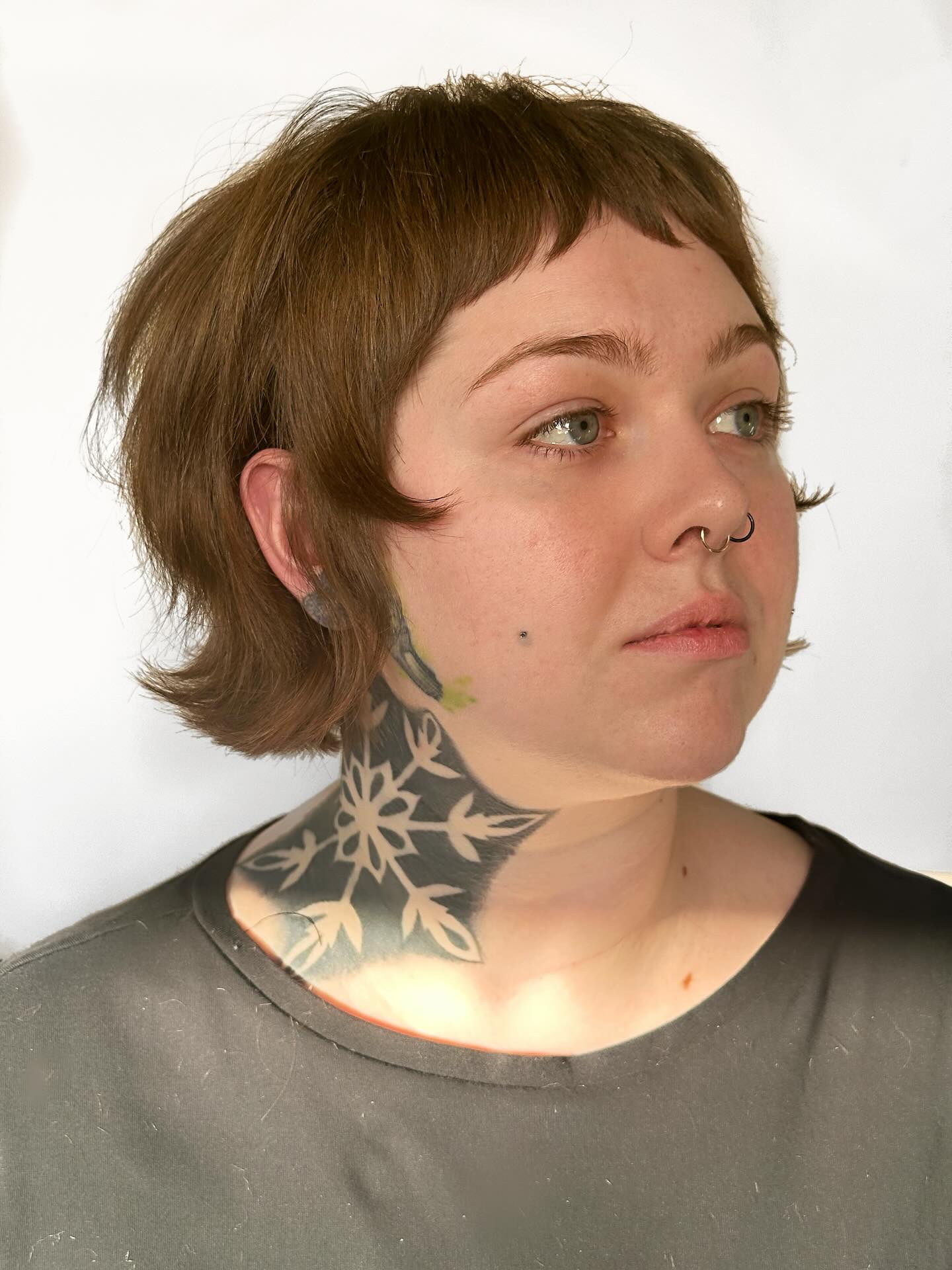 Textured Short Mushroom Cut with Micro-Bangs and Ear-Flicks