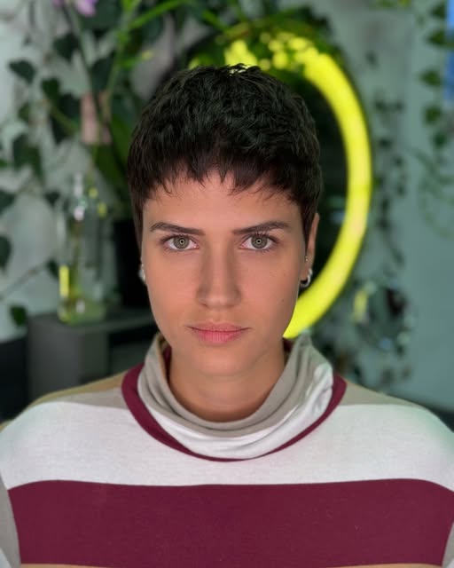 Textured Short Pixie with Cropped Fringe