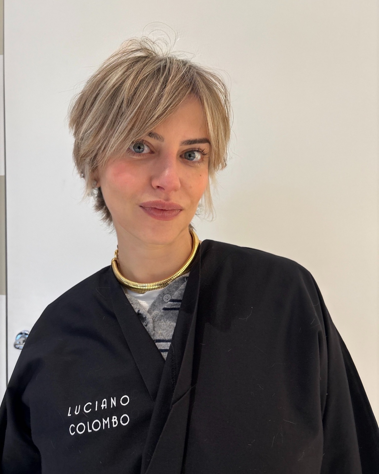 Textured Short Shag with Ash-Blonde Face-Framing Layers