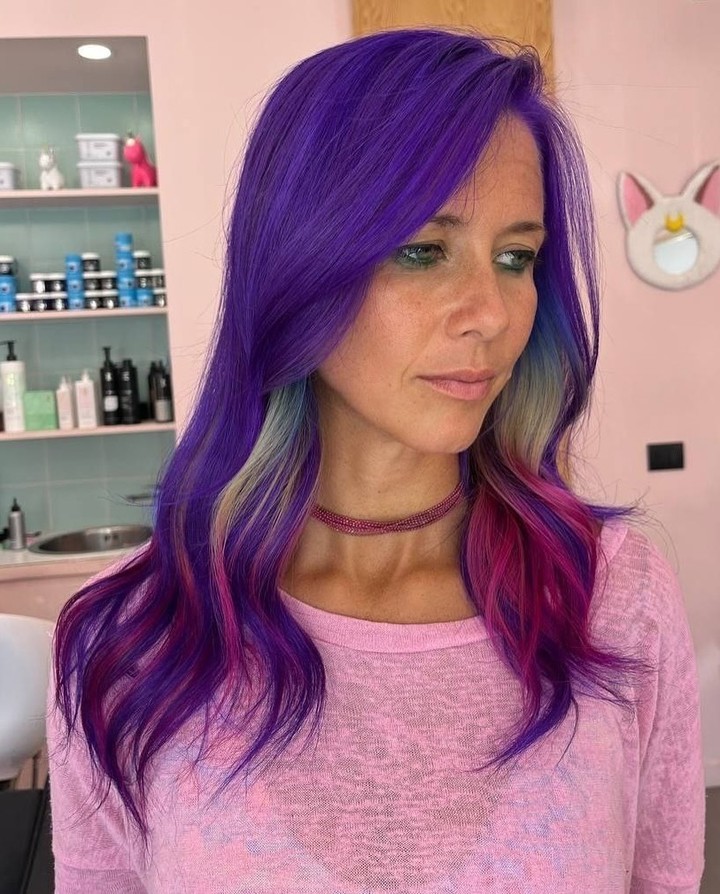 Bold Violet Color-Melt with Cheekbone Peekaboo Panels