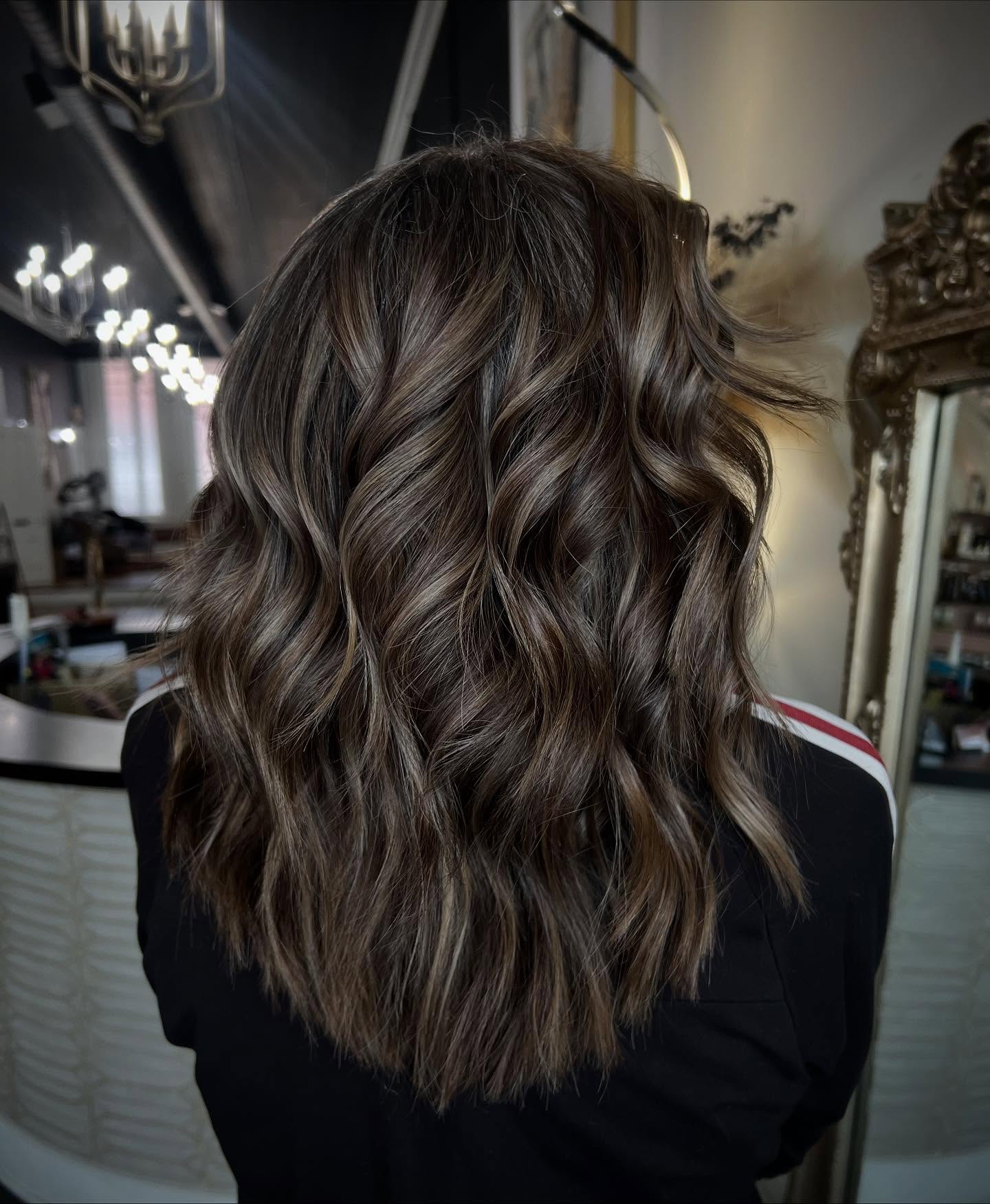 Chocolate Sculpted Waves with Silver-Thread Lowlights