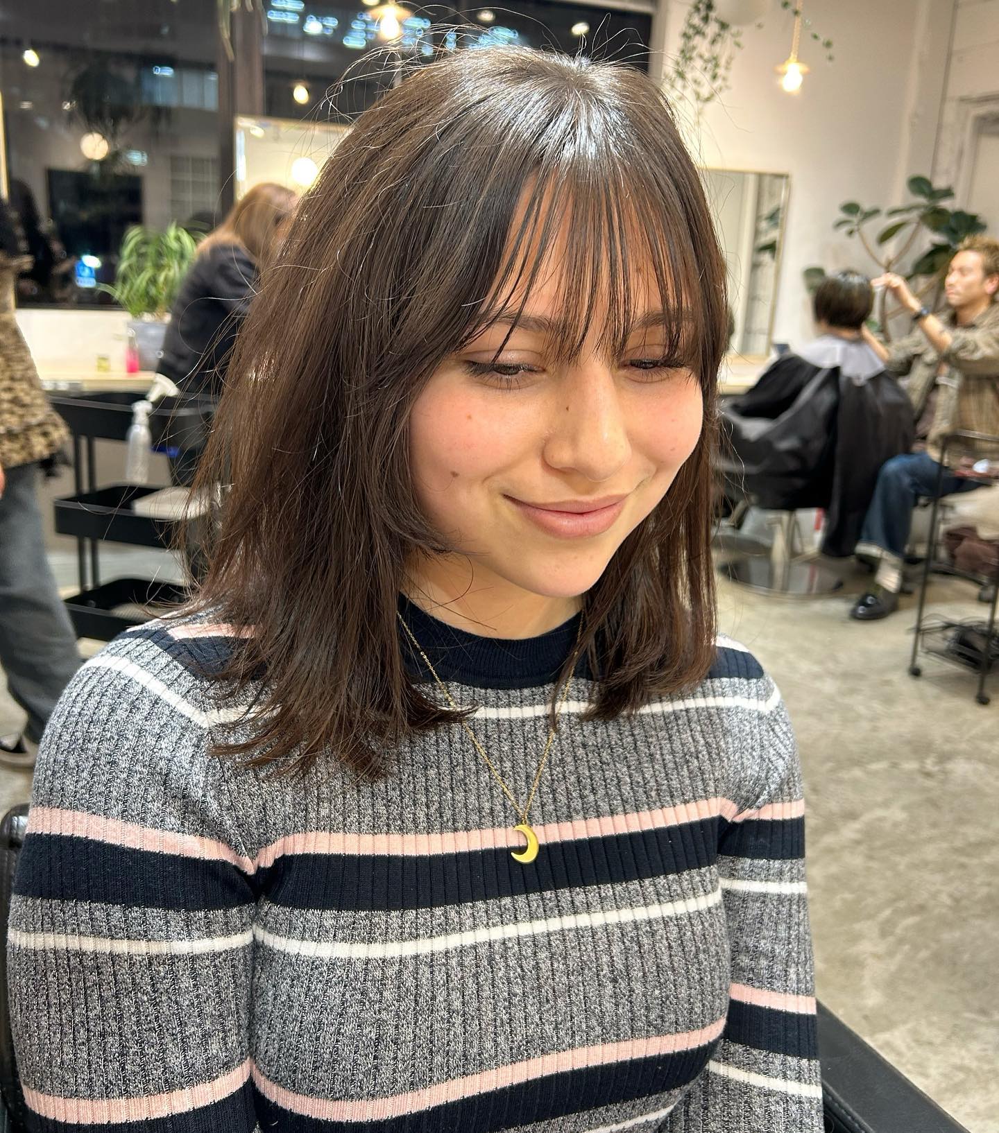 Soft Textured Shoulder-Length Cut with See-Through Fringe