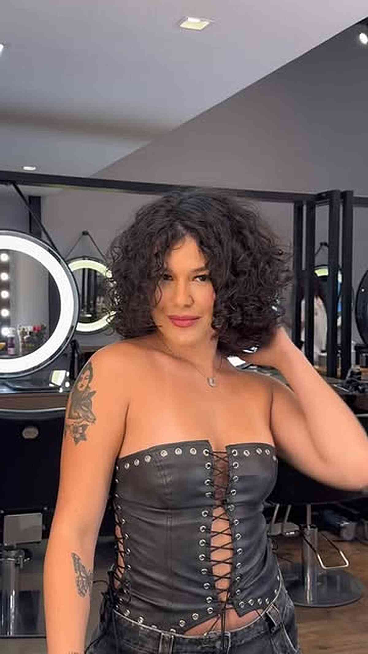Voluminous Brunette Curly Bob