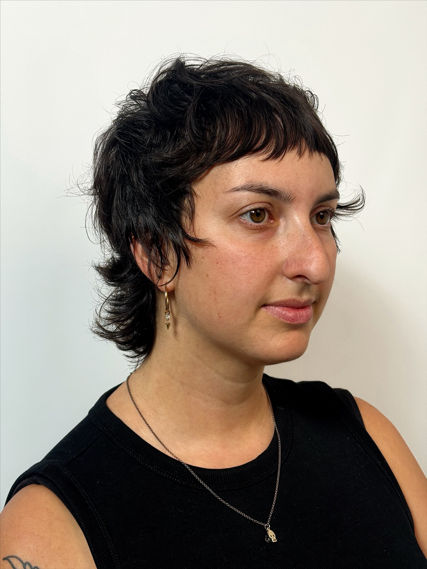 Choppy Short Mullet with Micro Fringe and Flared Side Flicks