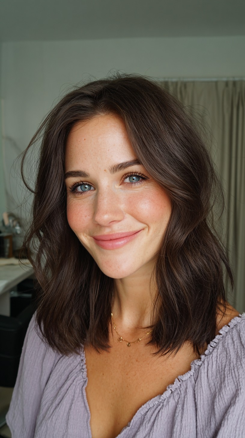 Dark Chocolate Textured Lob with Natural Curtain Part
