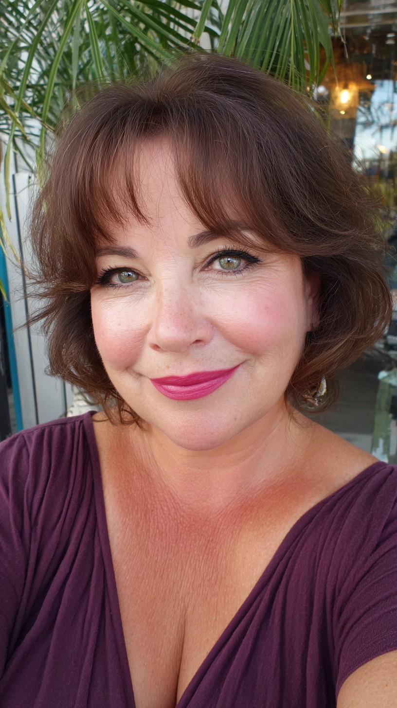 Root-Lifted Chin-Length Shag with Wispy Curtain Bangs
