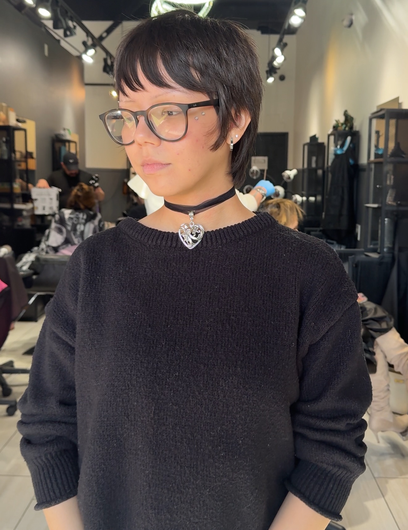 Short Textured Mullet with Soft Curtain Fringe and Face‑Framing Sideburns