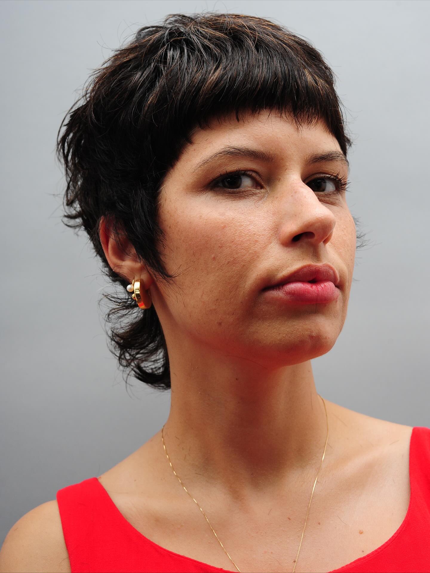Edgy Pixie-Mullet with Blunt Micro Fringe