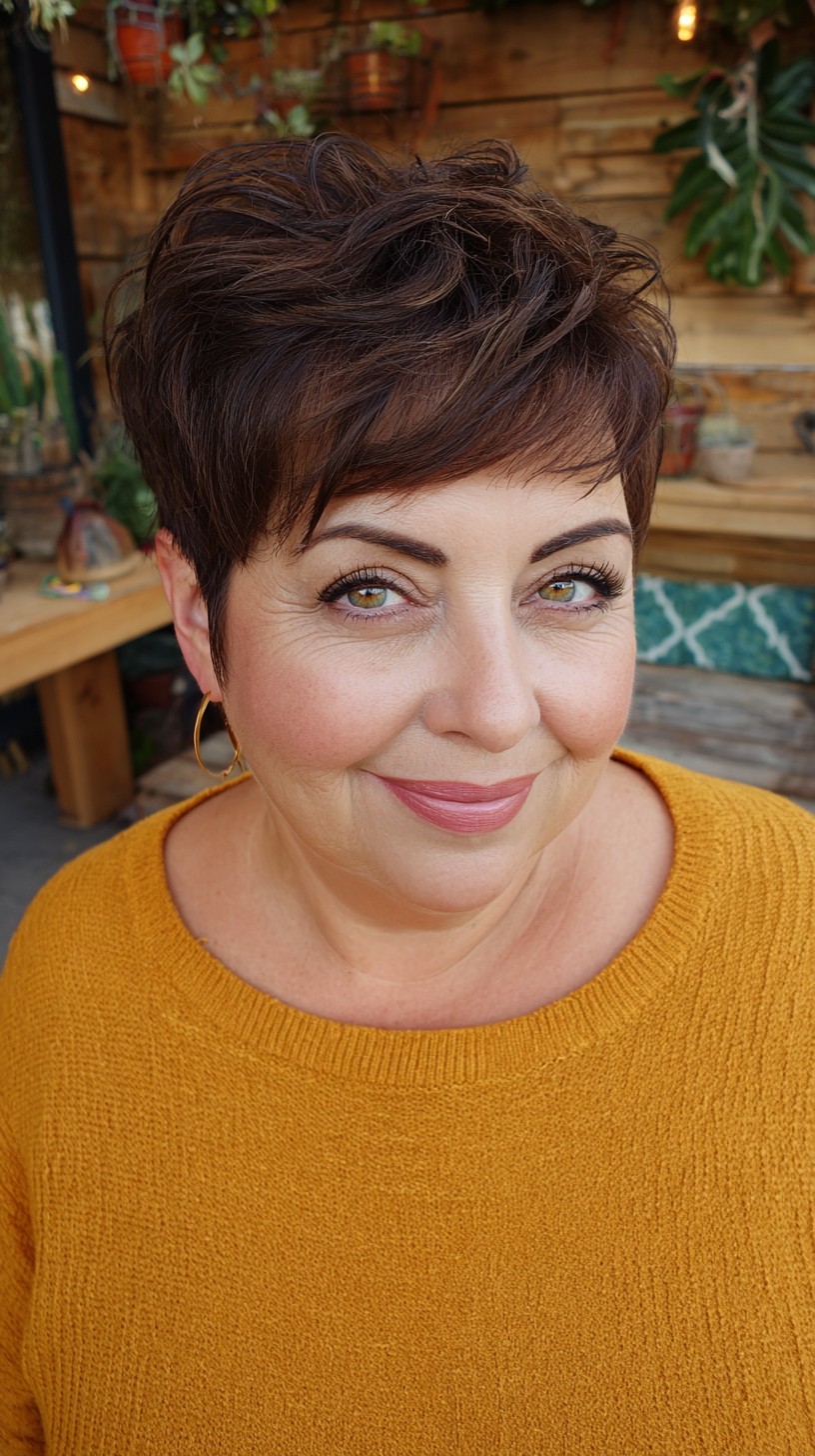 Feathered Short Pixie with Lifted Textured Crown