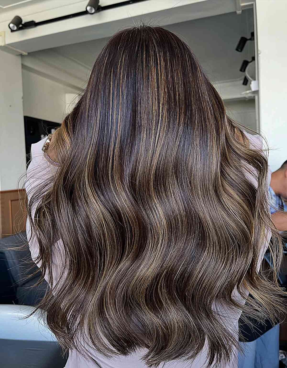 Luxurious Dark Brown Waves with Subtle Highlights