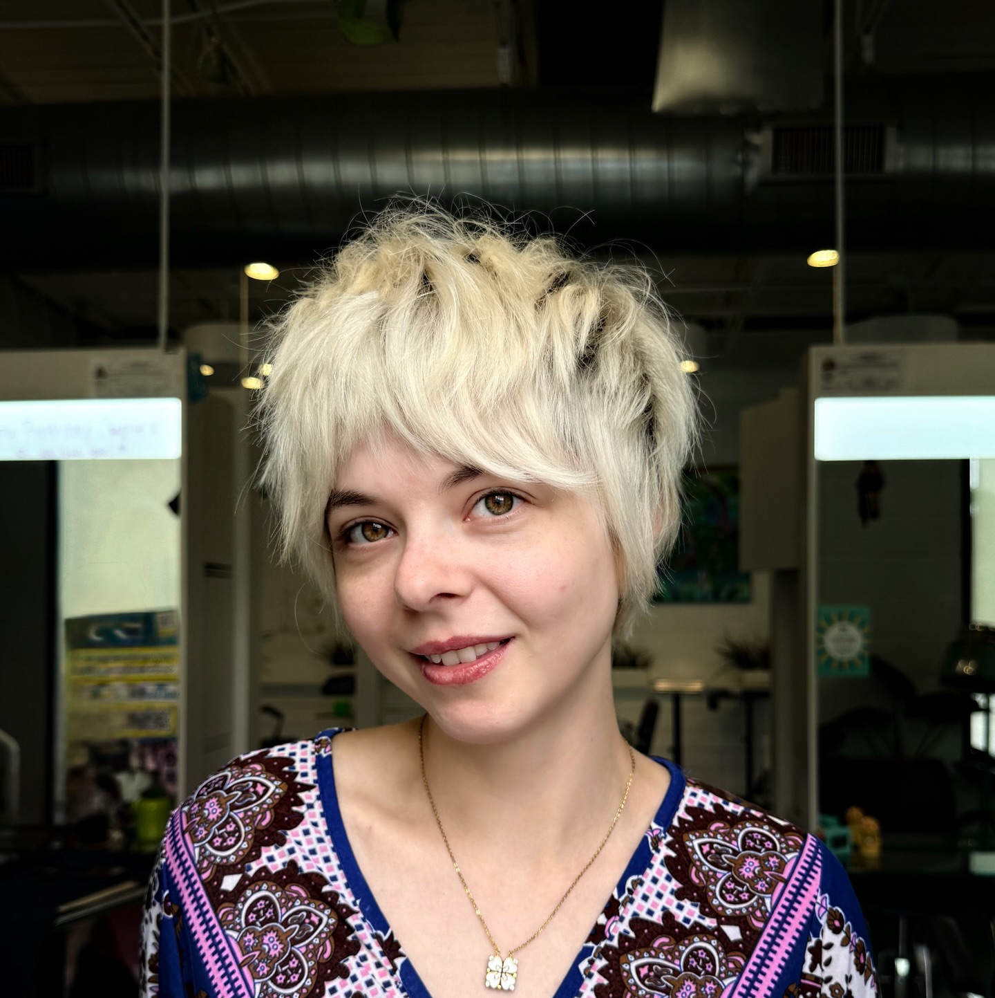 Platinum Piecey Pixie with Choppy Crown and Side-Sweep