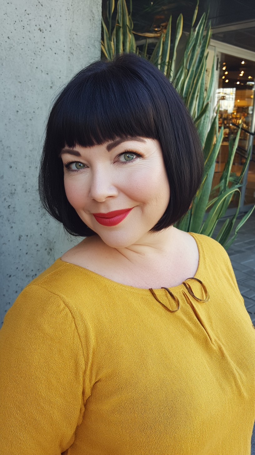 Rounded Chin-Length French Bob with Micro Blunt Fringe