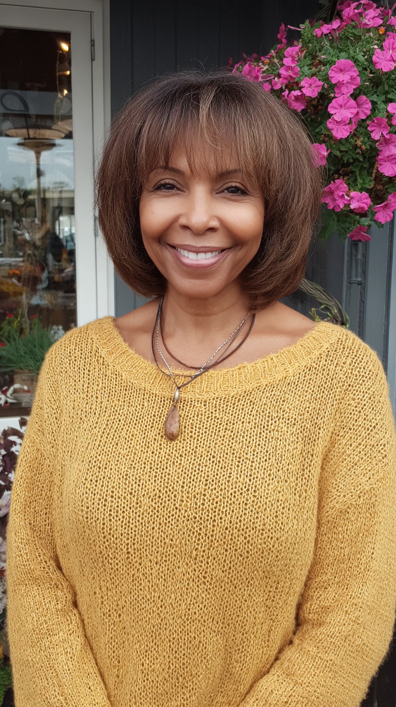 Rounded Layered Bob with Soft Micro-Bangs