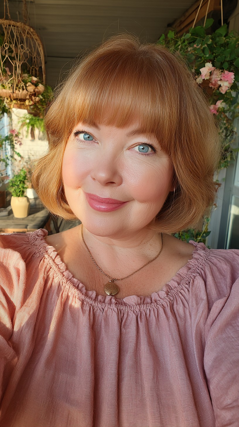 Short French Bob with Scalloped Fringe