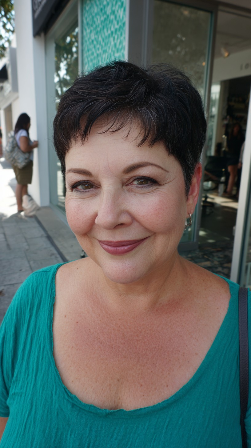 Short Textured Pixie with Feathered Micro-Fringe