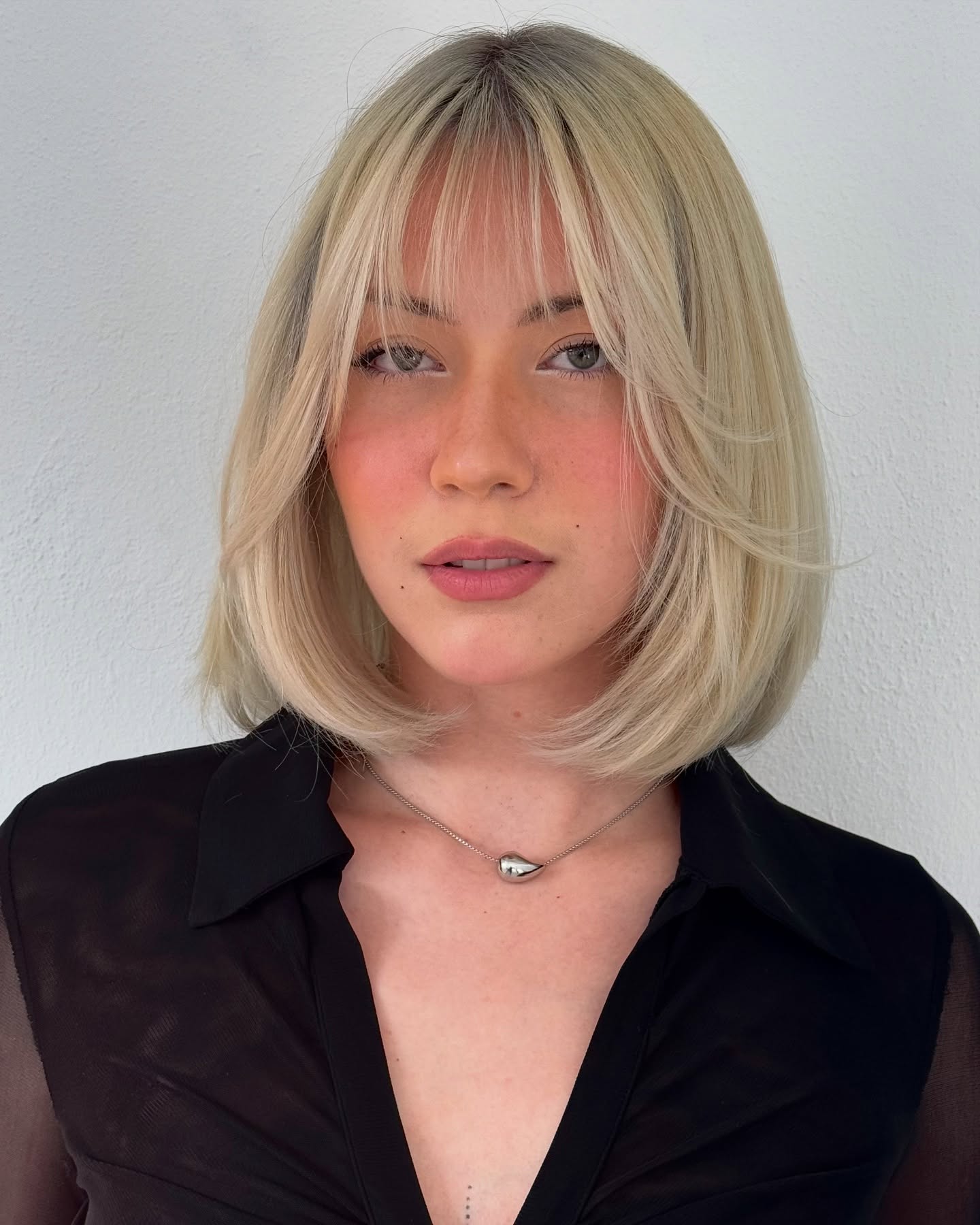 Soft Blended Collarbone Bob with See-Through Micro Fringe