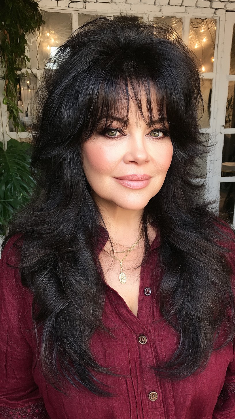 Soft Face-Framing Wolf Cut with Crown Lift and Wispy Micro-Bangs