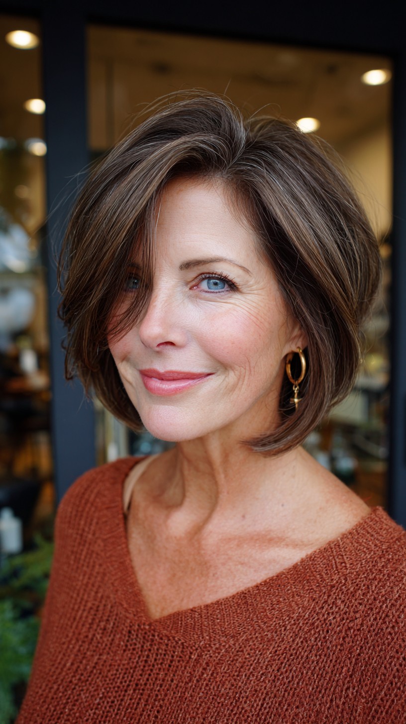 Soft Rounded Jaw-Length Bob with Face-Framing Layers