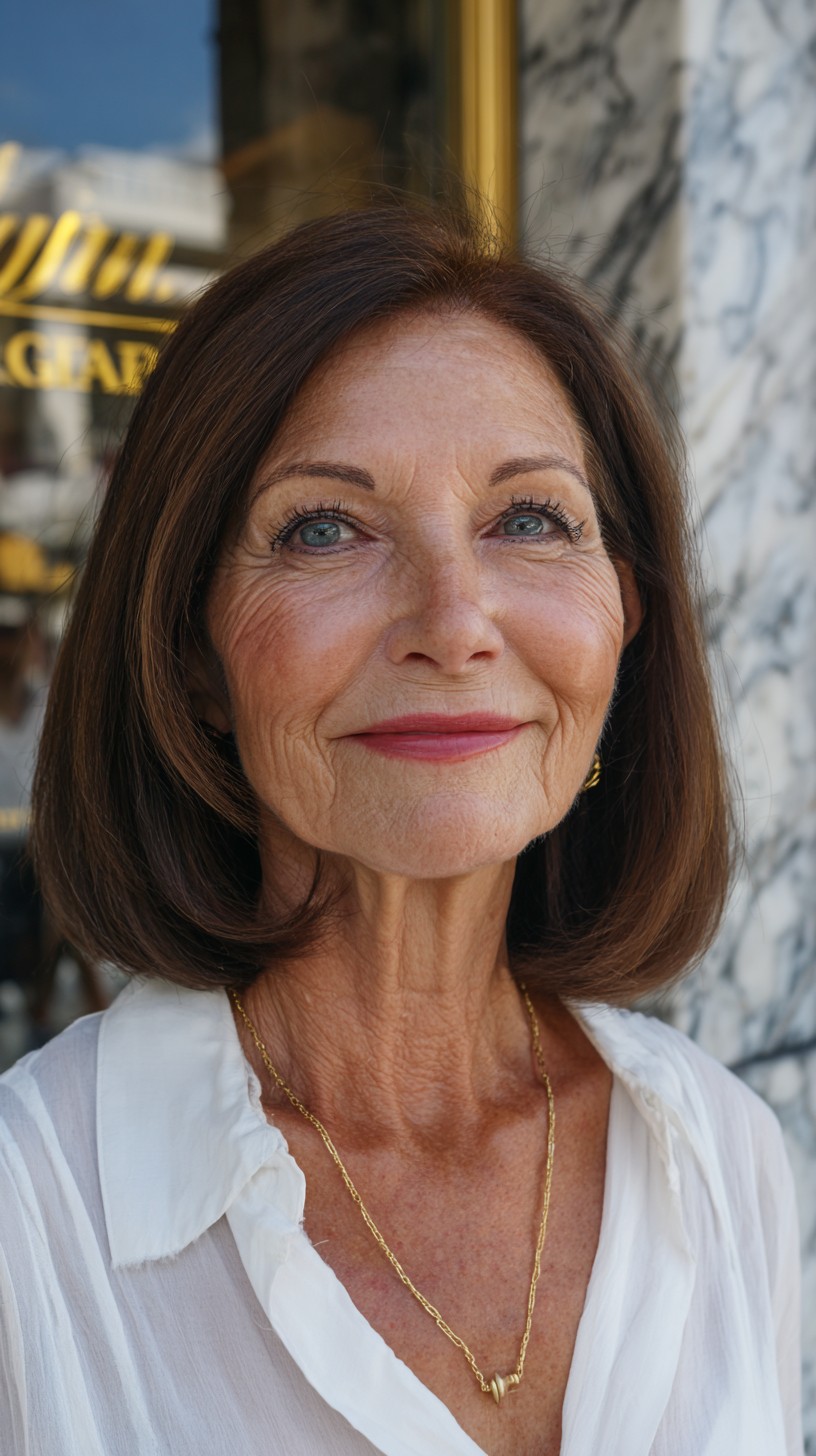 Classic Neck-Length Blunt Bob with Soft Interior Graduation