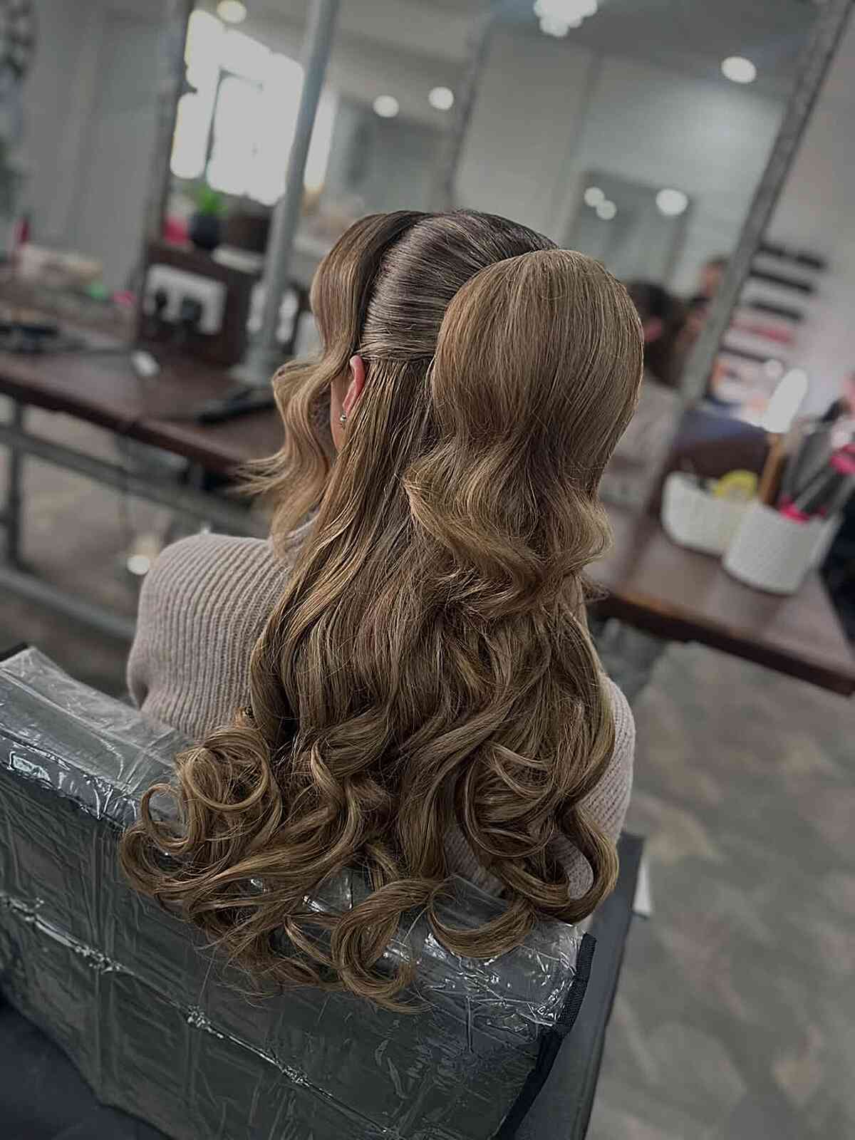 Elegant Half Up Half Down with Soft Waves