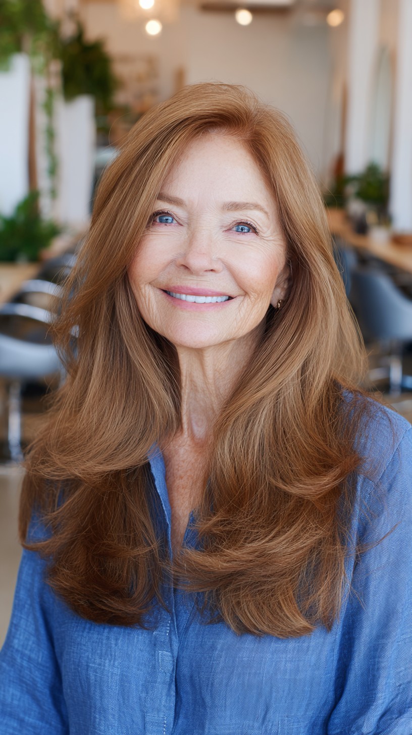Long Rounded Face-Framing Layers with Soft Blowout Ends